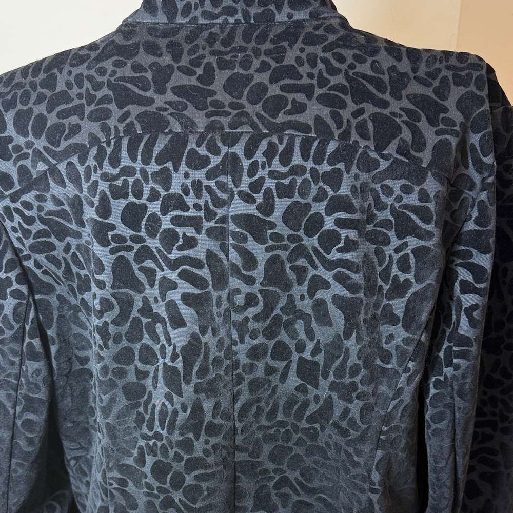 Anne Klein Black Patterned Bomber Jacket - Picture 8 of 15